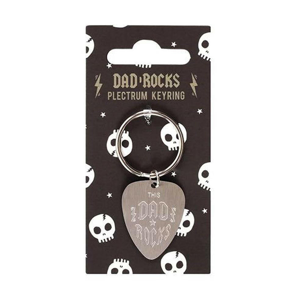 Fathers Day - Dad Rocks Keyring - Plectrum Shape - Daddy Day Gifts by Fashion Accessories