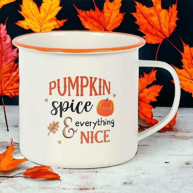 The Fashion Gift Shop: Halloween Enamel Mugs - Witches - Pumpkins - Ghost and Ghouls, Hot Cocoa Mug by Jones Home & Gifts, Mugs and Cups