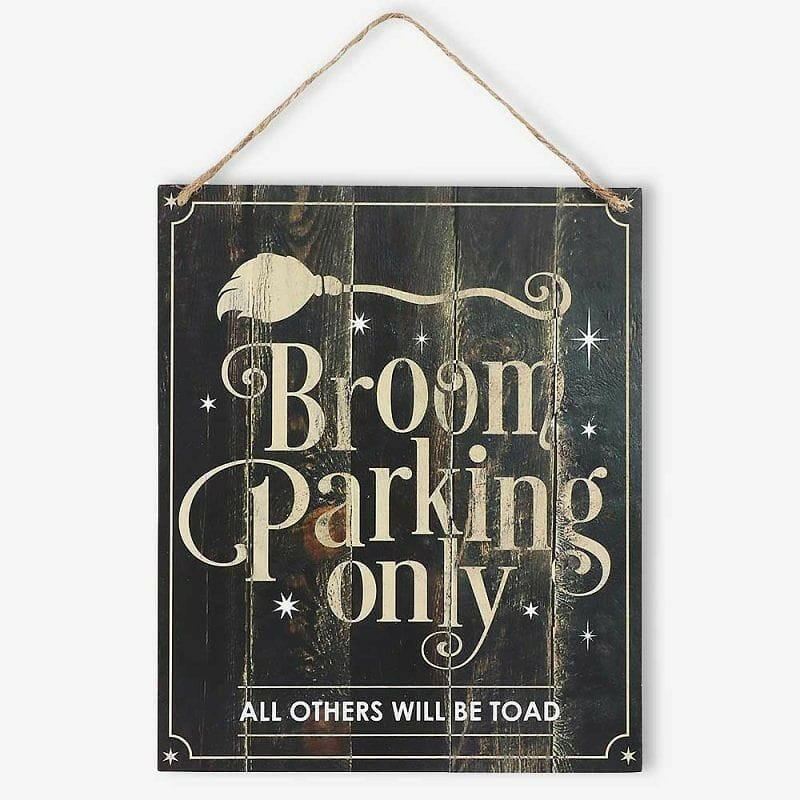 The Fashion Gift Shop: Broom Parking Only, Witches Hanging Sign for Halloween Decor by Spirit of equinox, Halloween Sign