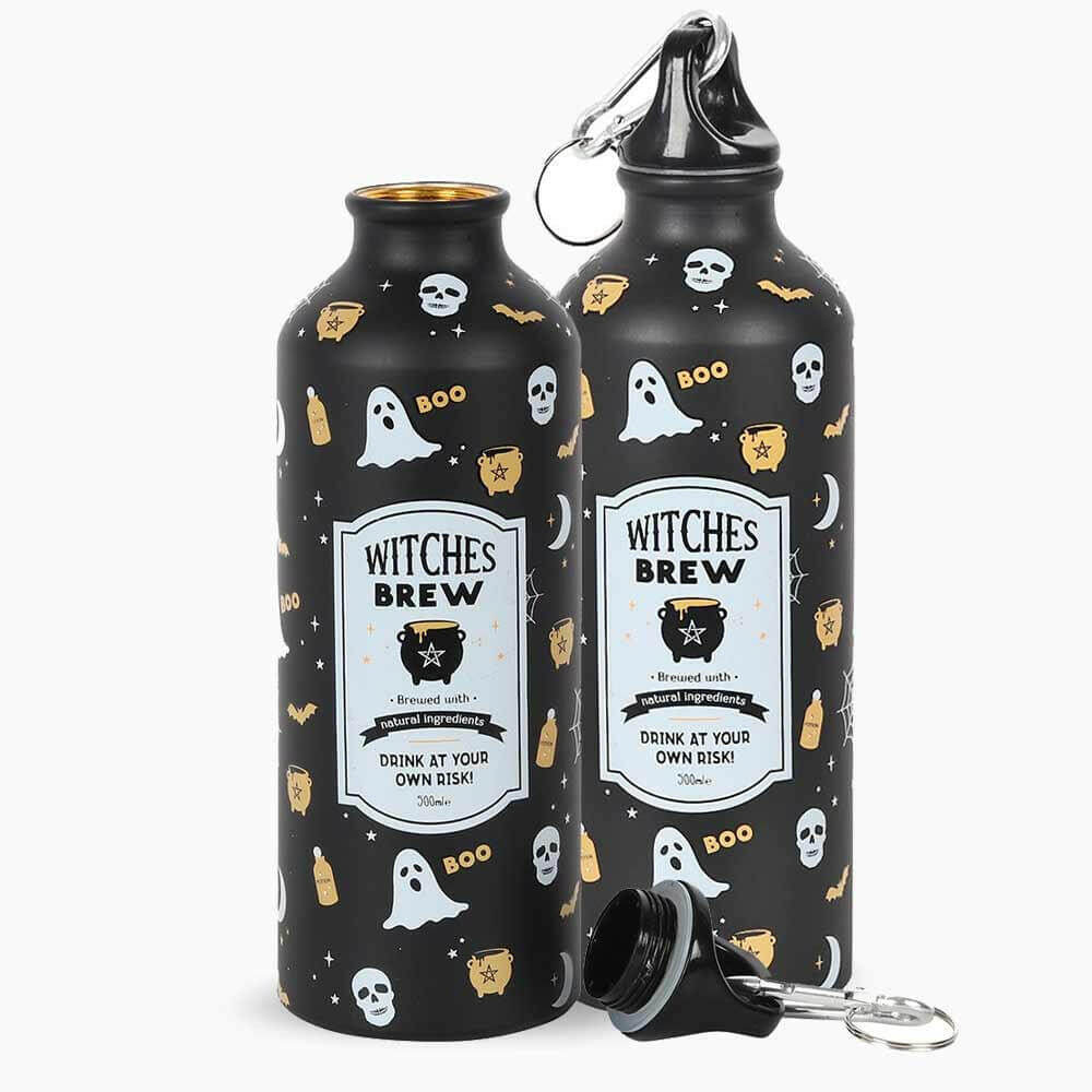 The Fashion Gift Shop: Halloween Witches Brew Bats Wings Potion Drink Bottles by Spirit of equinox, Water Bottles