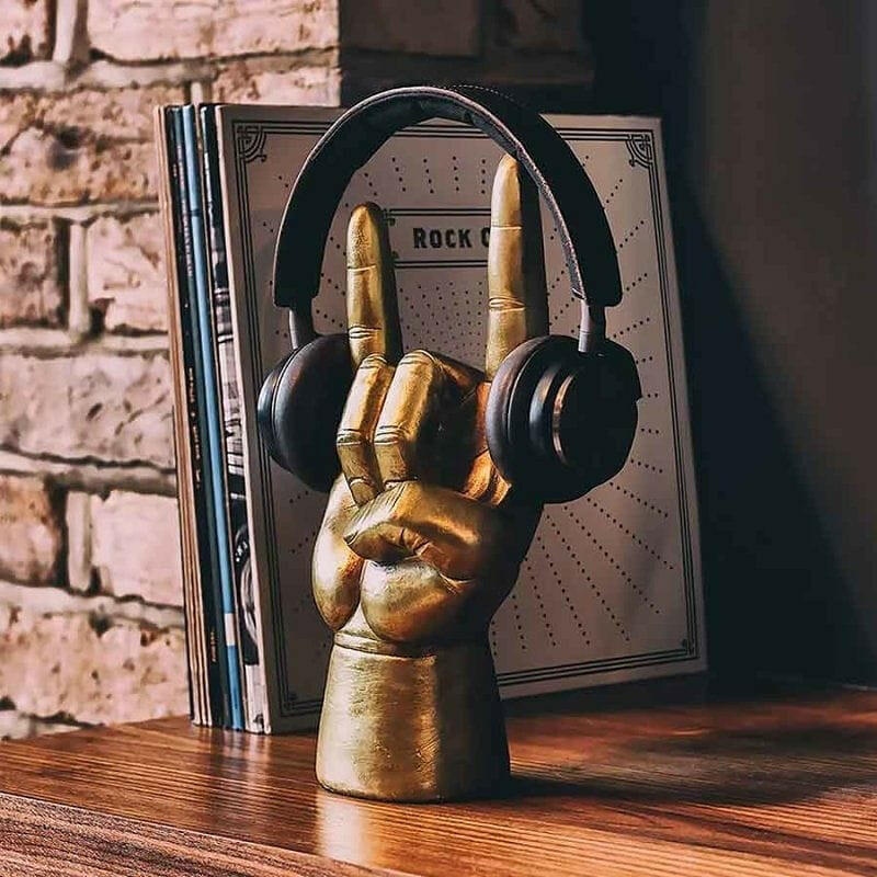 The Fashion Gift Shop: Rock On Headphone Stand with Gift Box for Music Lovers by Luckies, Headphone Holder