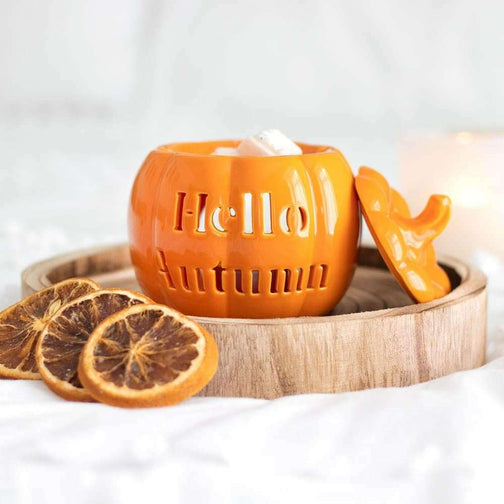 Hello Autumn Pumpkin Wax Melt and Oil Burner - The Fashion Gift Shop by Jones Home & Gifts