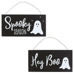 The Fashion Gift Shop: Hey Boo Spooky Ghost Halloween Hanging Signs Set of 2 by Spirit of equinox, Halloween Sign
