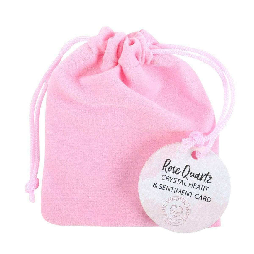 The Fashion Gift Shop: I Love You Rose Quartz Crystal Heart in a Bag Gift by Spirit of equinox, Lucky Crystals