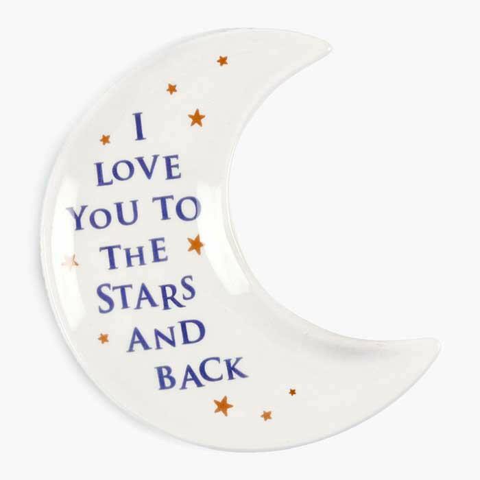 The Fashion Gift Shop: I Love You To The Stars and Back Crescent Moon Trinket Jewellery Dish by Jones Home & Gifts, Jewellery Dish
