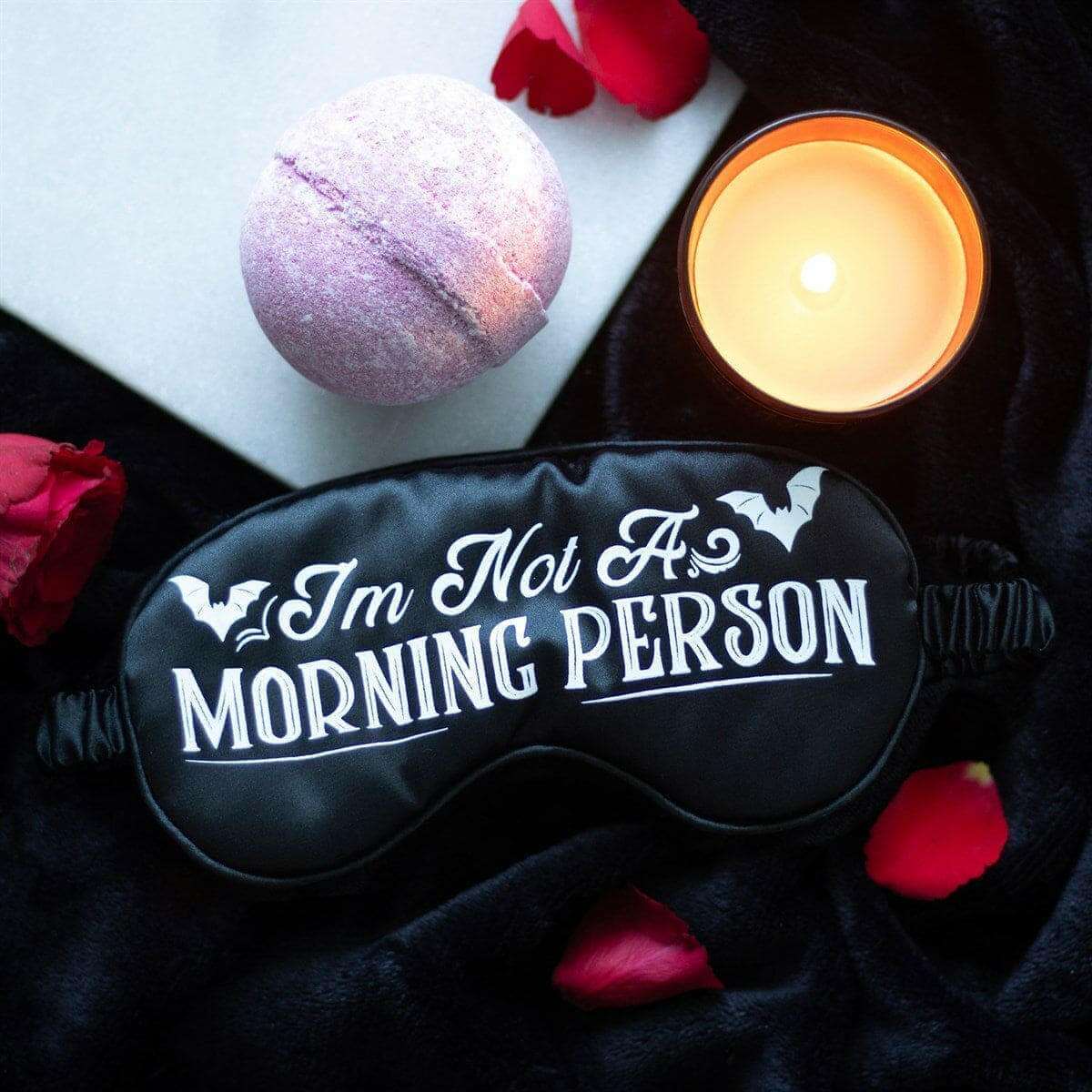 I'm Not a Morning Person Satin Sleep Mask for Night Owls by Spirit of equinox