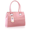 Ladies Designer Handbag Faux Leather Tote Shoulder Bag - Pink