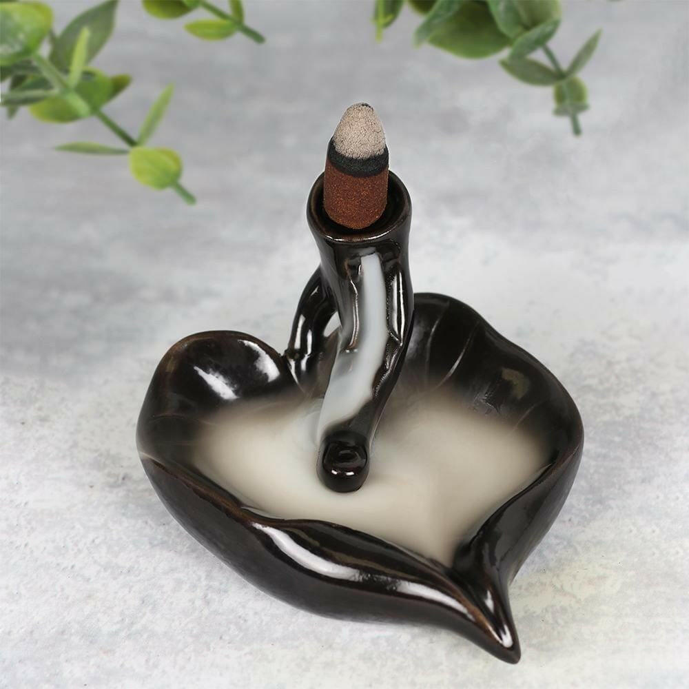 The Fashion Gift Shop: Leaf Backflow Waterfall Effect Incense Burner by Jones Home & Gifts, Backflow Burner