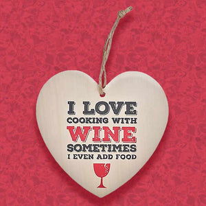 Love Cooking With Wine Hanging Sign - Gifts for Her - Hanging Decoration by Jones Home & Gifts