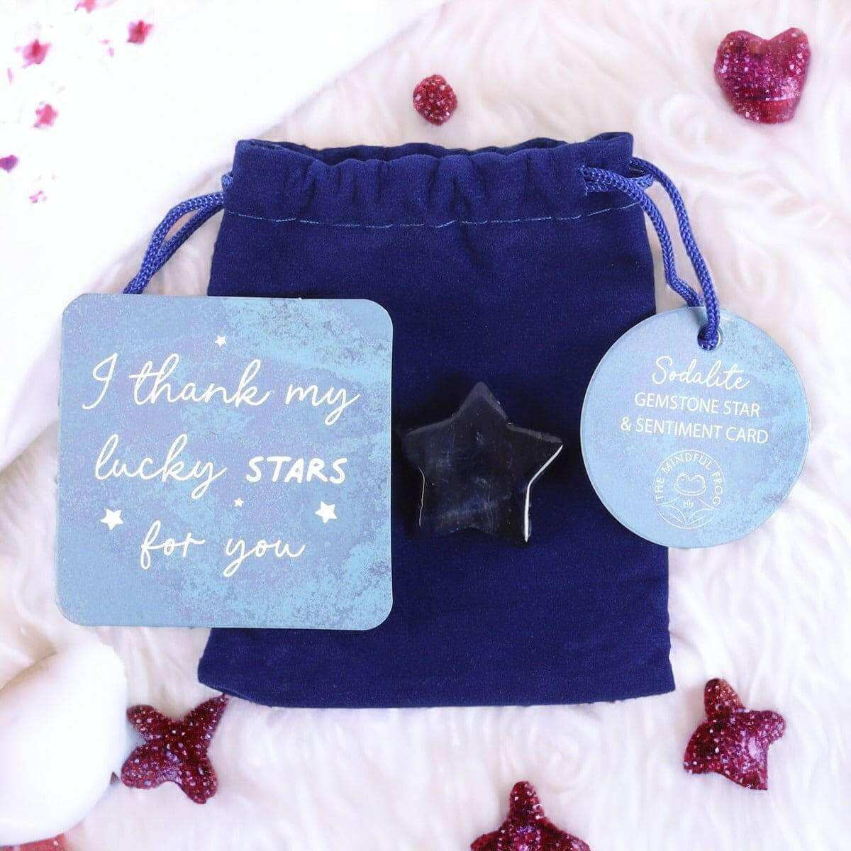 Lucky Stars Lucky Sodalite Crystal Star in a Bag Gift by Spirit of equinox