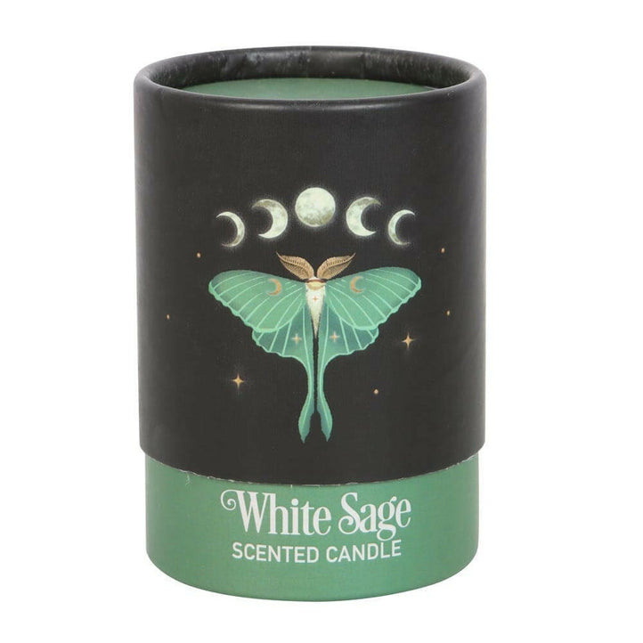 Luna Moth White Sage Candle with Box - The Fashion Gift Shop by The Dark Forest