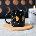 Moon Phases Black Ceramic Mug with Gift Box - Mugs and Cups by Black Magic
