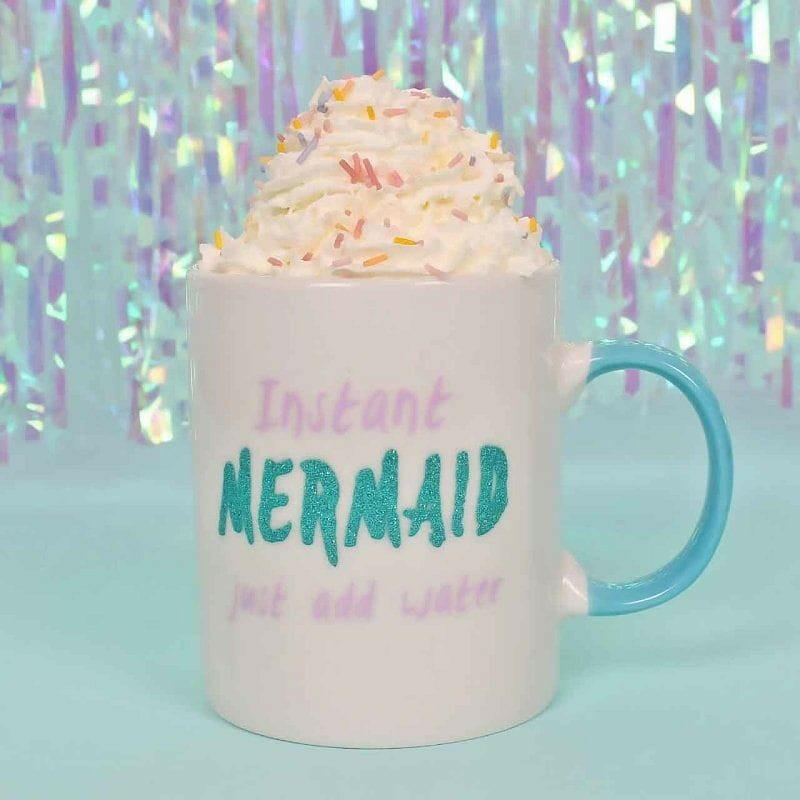 The Fashion Gift Shop: Mermaid Mug, Sparkly Girls Mug by Jones Home & Gifts, Mugs and Cups