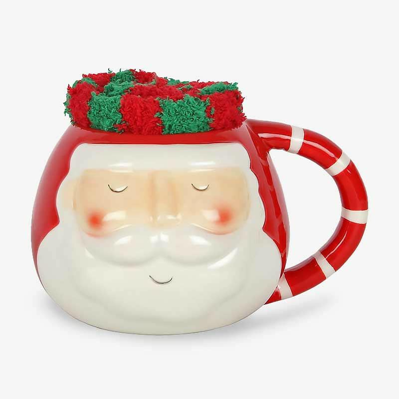 Festive Santa Mug & Cosy Sock Gift Set by Jones Home & Gifts
