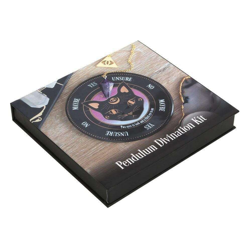The Fashion Gift Shop: Mystic Mog Pendulum Divination Kit With Amethyst Crystal by Spirit of equinox, Pendulum Divination Kit