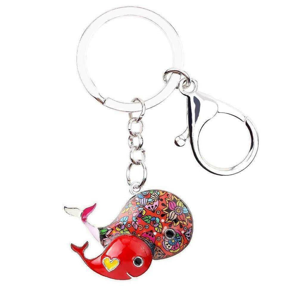 The Fashion Gift Shop: New Hand Painted Whale Mother & Baby Mosaic Bag Charm Keyring by Fashion Accessories, Bag Charms & Keyrings