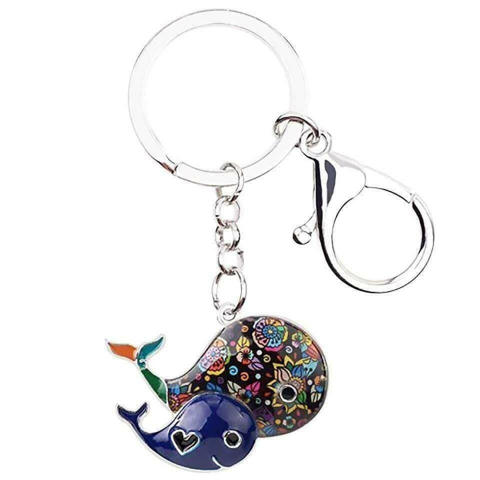 The Fashion Gift Shop: New Hand Painted Whale Mother & Baby Mosaic Bag Charm Keyring by Fashion Accessories, Bag Charms & Keyrings