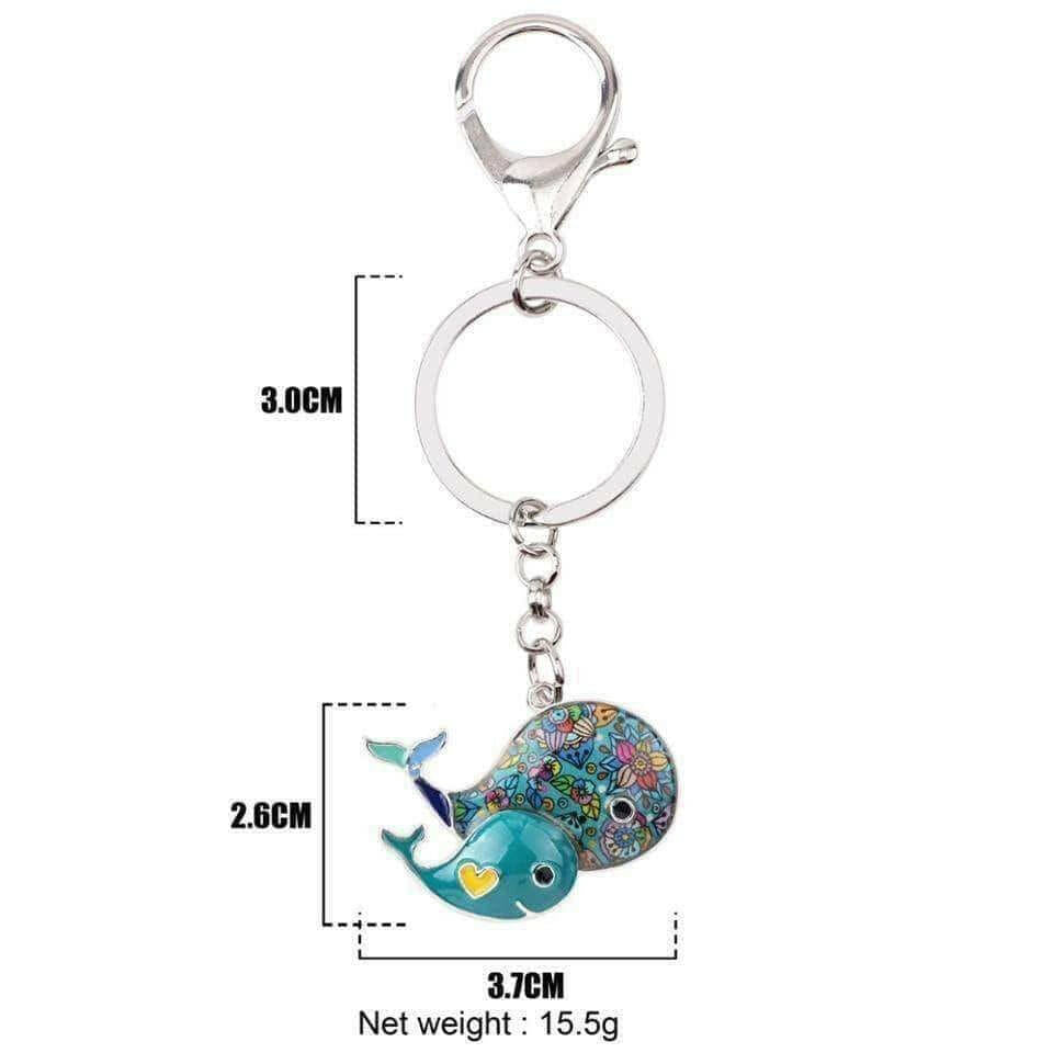 The Fashion Gift Shop: New Hand Painted Whale Mother & Baby Mosaic Bag Charm Keyring by Fashion Accessories, Bag Charms & Keyrings