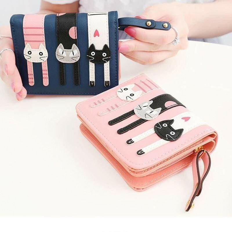 The Fashion Gift Shop: Womens Girls 3D Cat Purse Zipped Wallet - Card Slots - Bi Folding by Fashion Accessories, Purses and Wallets