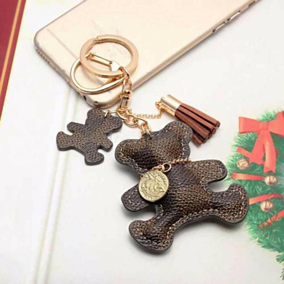 Patchwork Teddy Bear Handbag Charm Keyrings by Fashion Accessories