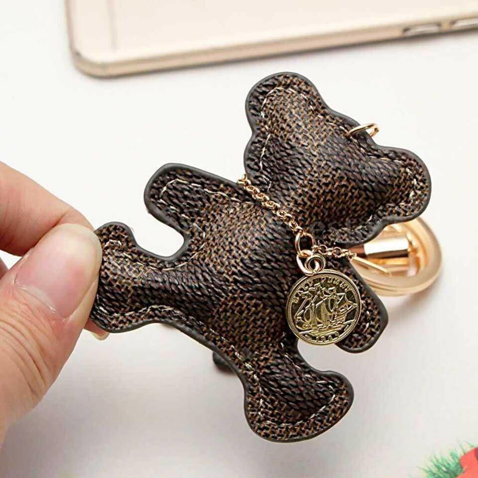 Patchwork Teddy Bear Handbag Charm Keyrings by Fashion Accessories
