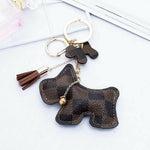 Patchwork Scottie Dog Puppy Scottish Terrier Keyring Handbag Charm