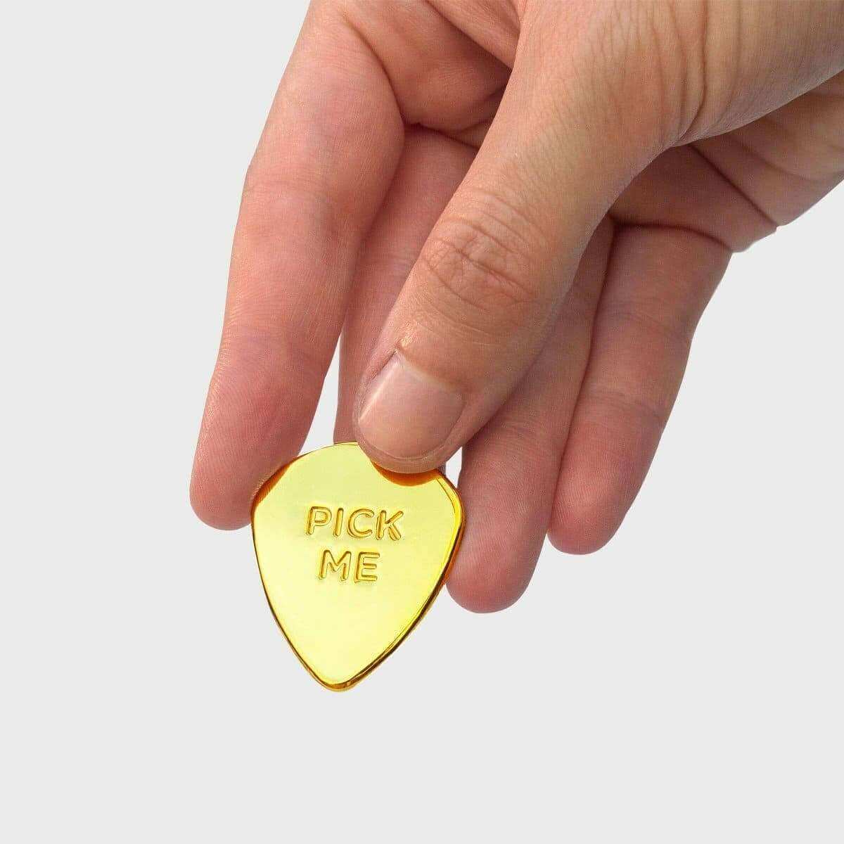 The Fashion Gift Shop: Pick Me Gold Guitar Pick and Lucky Charm - Golden Premium Gifts by Luckies, Guitar Pick