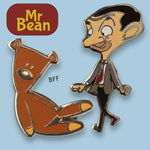 The Fashion Gift Shop: Collectable Mr Bean and Teddy Enamel Pins Official Badge Set by Mr Bean, Pin Badges