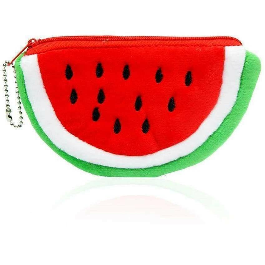 Plush Watermelon Zipped Coin Purses by Fashion Accessories