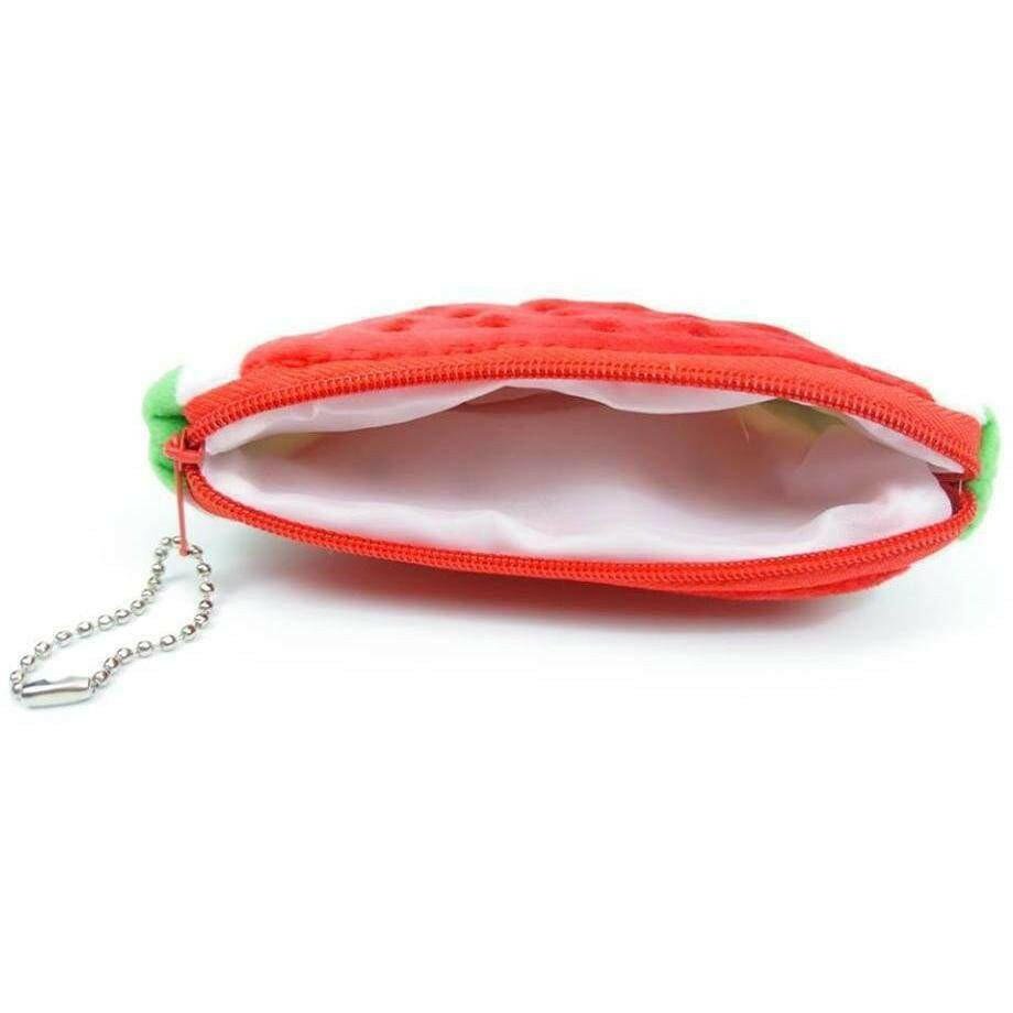 Plush Watermelon Zipped Coin Purses by Fashion Accessories