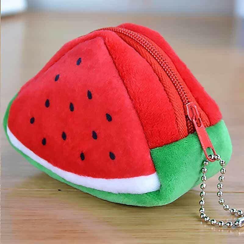 Plush Watermelon Zipped Coin Purses by Fashion Accessories