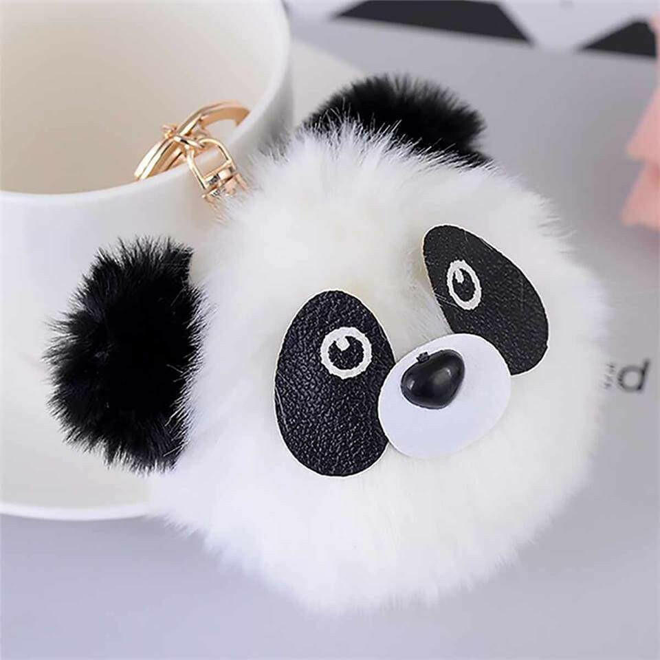 Panda Bear Pom Pom Keyring and Backpack Buddy Charm by Fashion Accessories