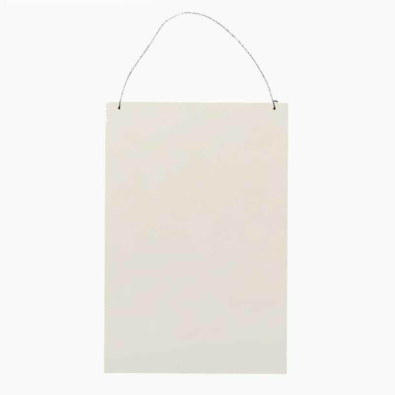 Hanging sign back panel, blank cream rectangle with top hanging loops