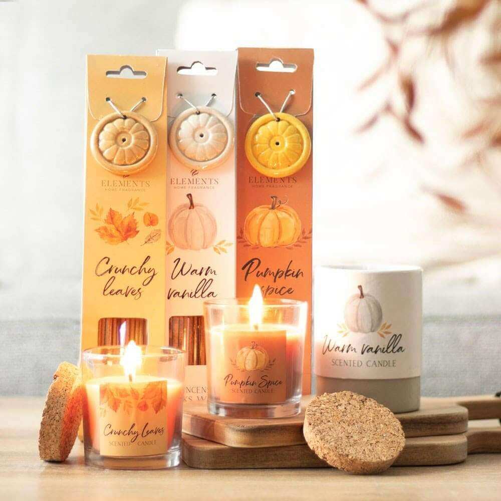 The Fashion Gift Shop: Pumpkin Spice Autumn Candle with Glass Jar and Matching Box by Jones Home & Gifts, Candles