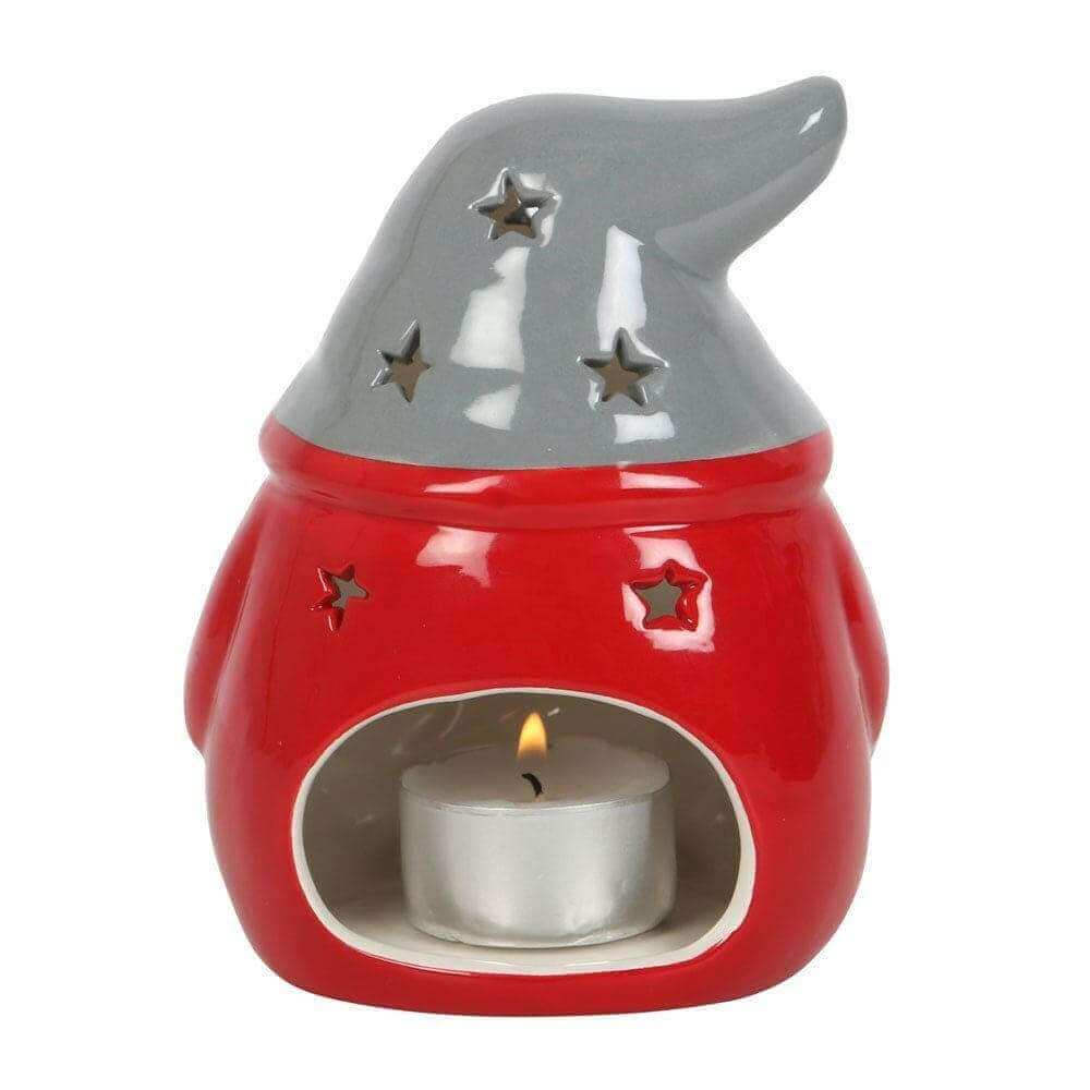 The Fashion Gift Shop: Red and Grey Gonk Tealight Holder Christmas Decor by Jones Home & Gifts, Tea Light Holder
