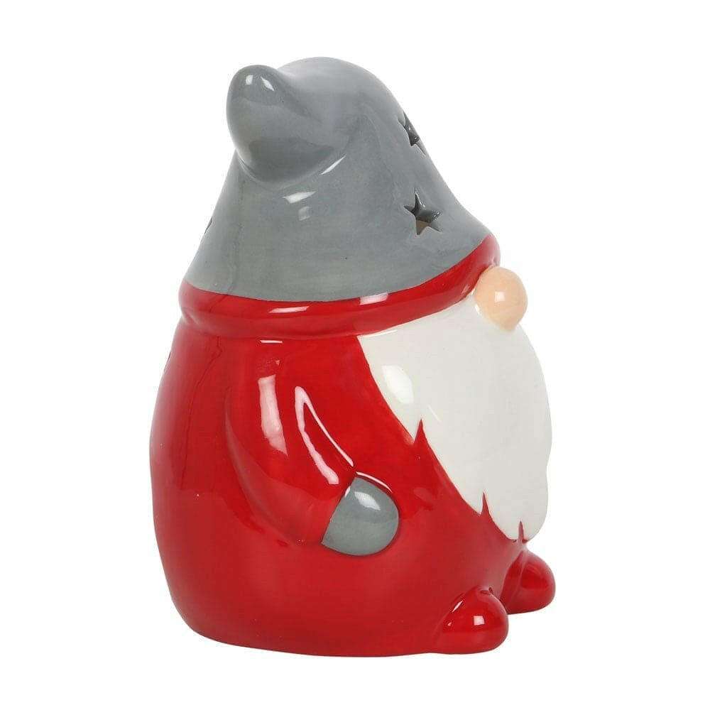 The Fashion Gift Shop: Red and Grey Gonk Tealight Holder Christmas Decor by Jones Home & Gifts, Tea Light Holder