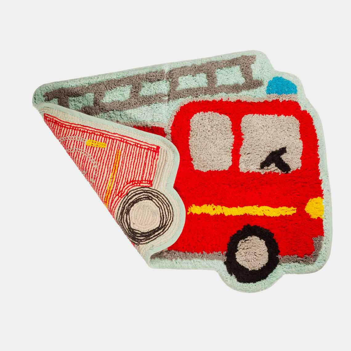 The Fashion Gift Shop: Red Fire Engine Childs Bedroom Nursery Soft Rug by Sass and Belle, Bedroom Rugs