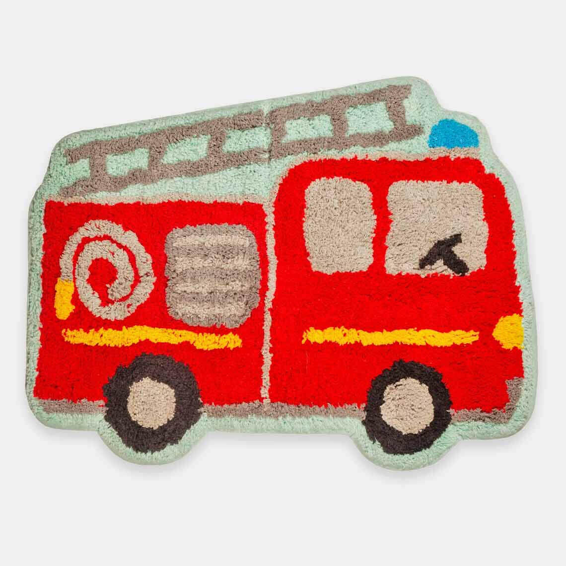 The Fashion Gift Shop: Red Fire Engine Childs Bedroom Nursery Soft Rug by Sass and Belle, Bedroom Rugs