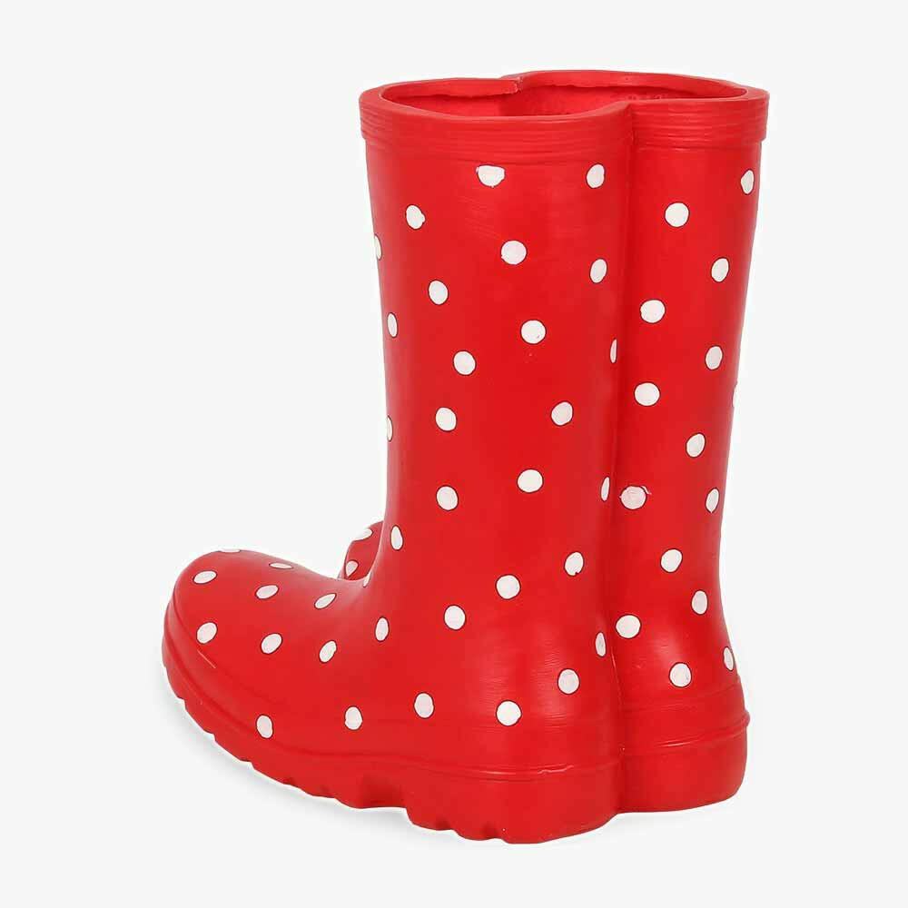The Fashion Gift Shop: Red Polka Dot Welly Boots Flower Pots by Jones Home & Gifts, Pots and Planters