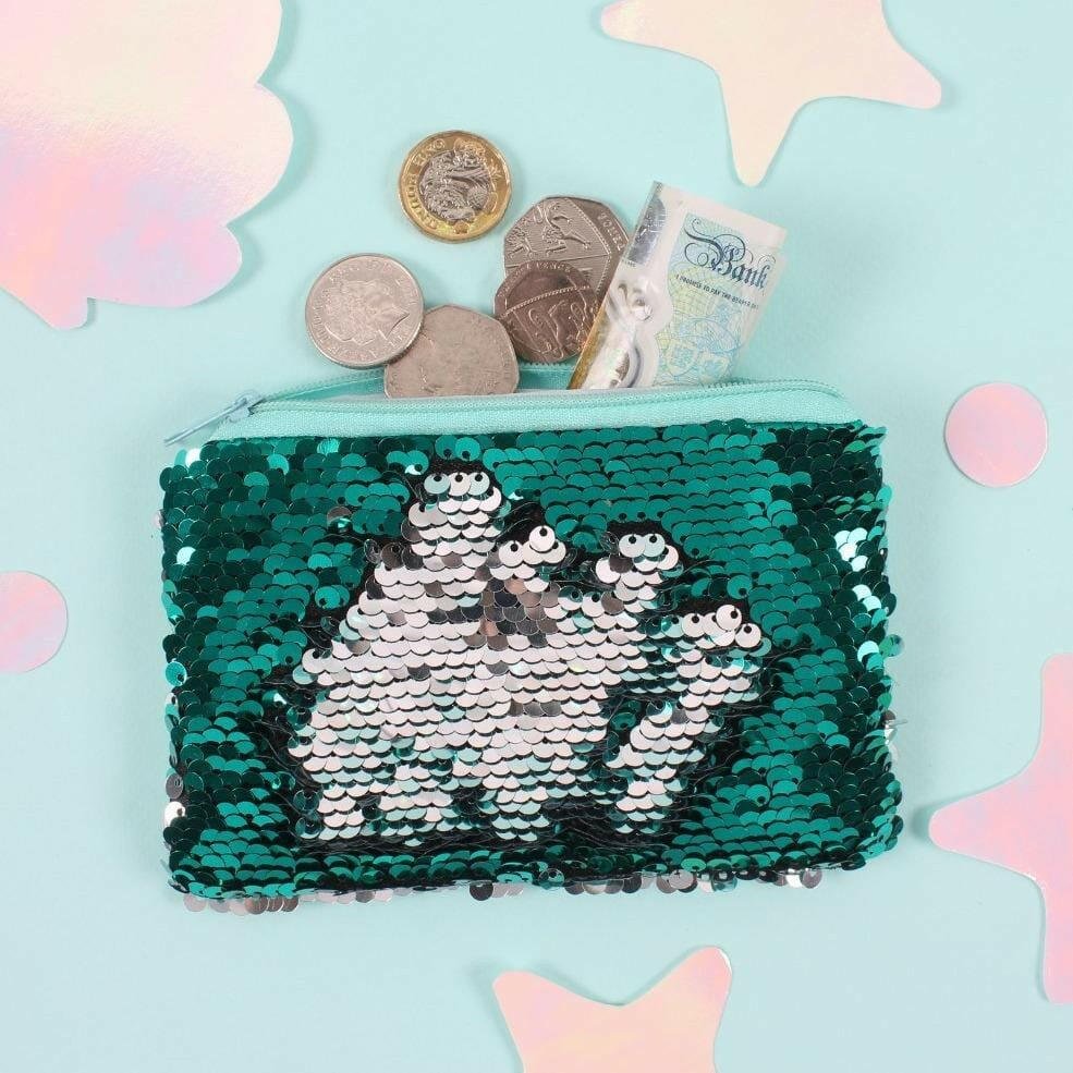 Reversible Sequins Mermaid Coin Purse with a Zip Closure by Jones Home & Gifts