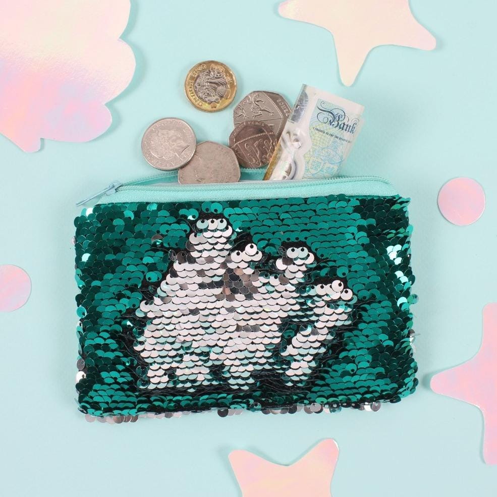 Reversible Sequins Purse Girls Boys Mermaid Coin Purse with Zip Closure - Coin Purses by Jones Home & Gifts