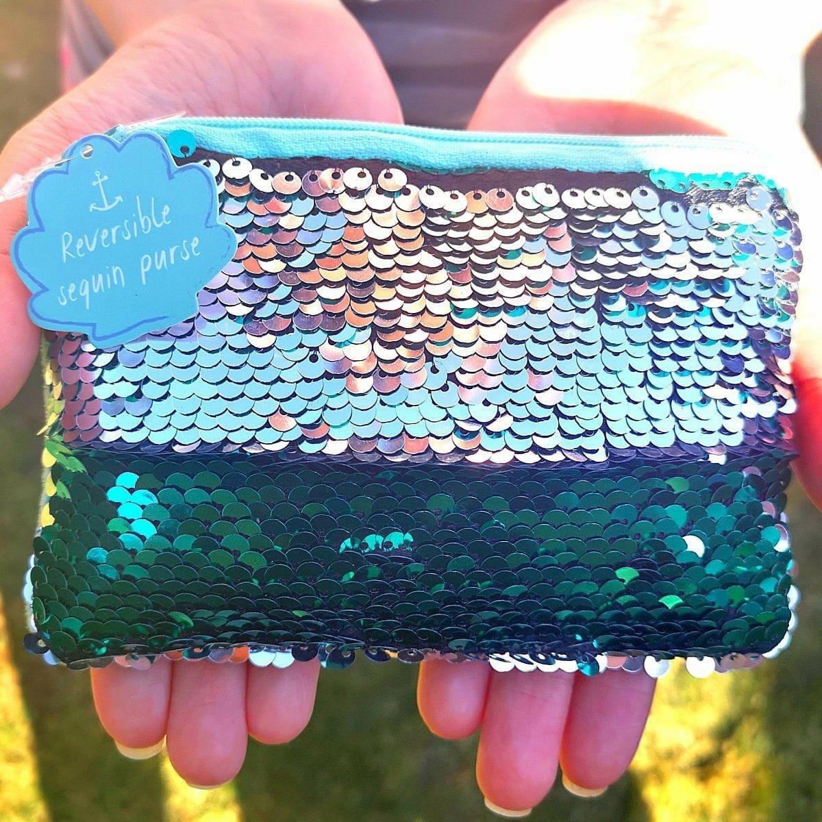 Reversible Sequins Mermaid Coin Purse with a Zip Closure by Jones Home & Gifts
