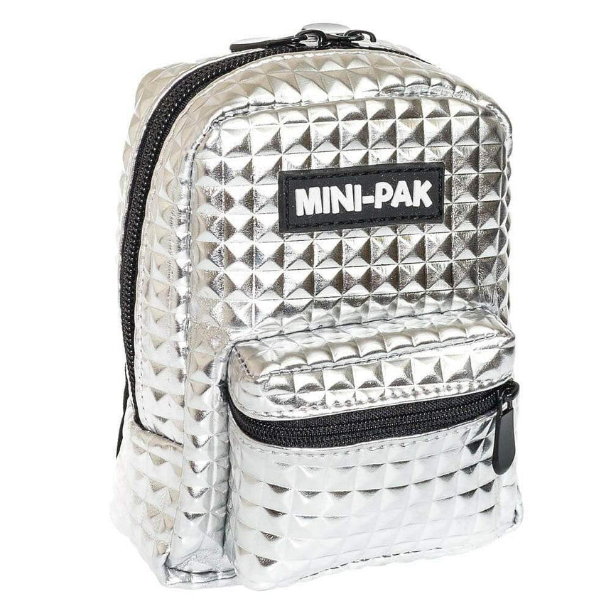 The Fashion Gift Shop: Silver Mini Backpack, Hands Free Bag For Small Stuff by Echo Three, Mini Packs