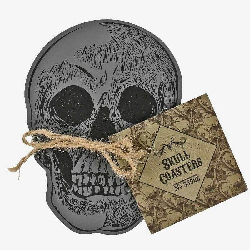 The Fashion Gift Shop: Skull Coasters Gothic Place Matts Set of 4 by Jones Home & Gifts, Tea Coasters
