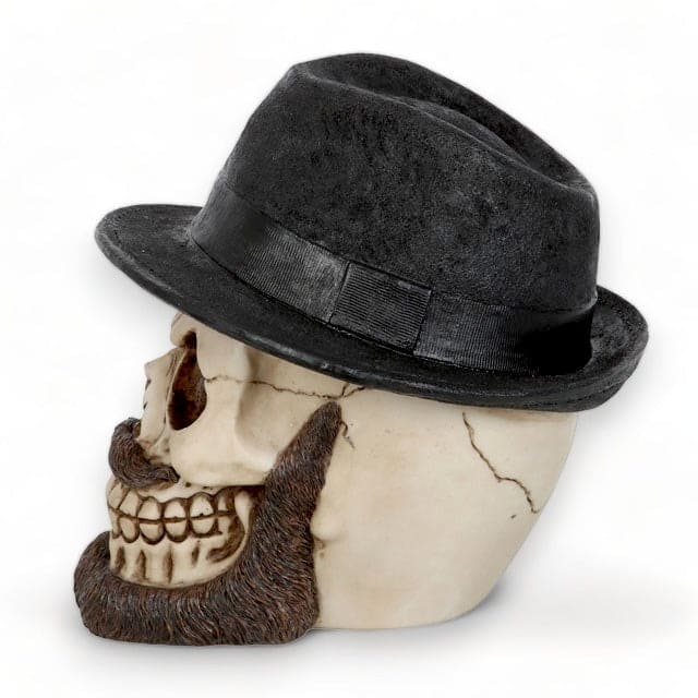 Skull Ornament with Trilby Hat and Big Beard - Skulls by Spirit of equinox