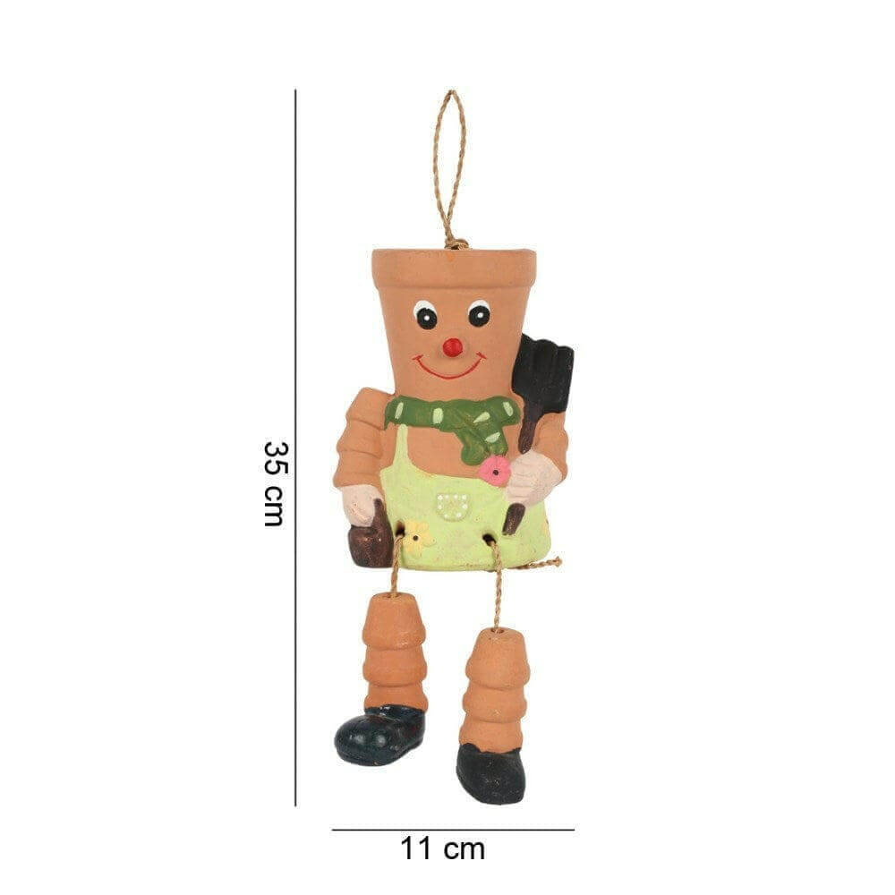 The Fashion Gift Shop: Terracotta Flower Pot Man Planter - Perche or Hang Garden Ornament by Jones Home & Gifts, Gardening Accessories