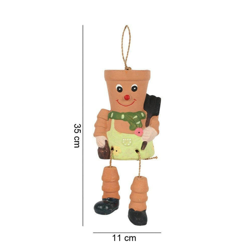 The Fashion Gift Shop: Terracotta Flower Pot Man Planter - Perche or Hang Garden Ornament by Jones Home & Gifts, Gardening Accessories