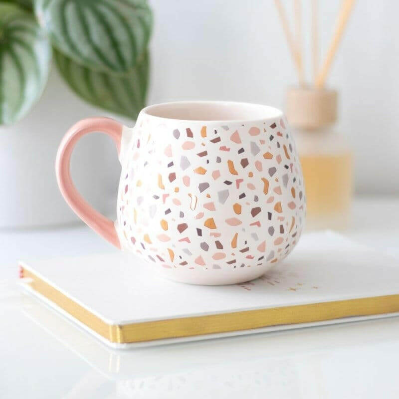 The Fashion Gift Shop: Terrazzo Print Rounded Mug by Jones Home & Gifts, Mugs and Cups