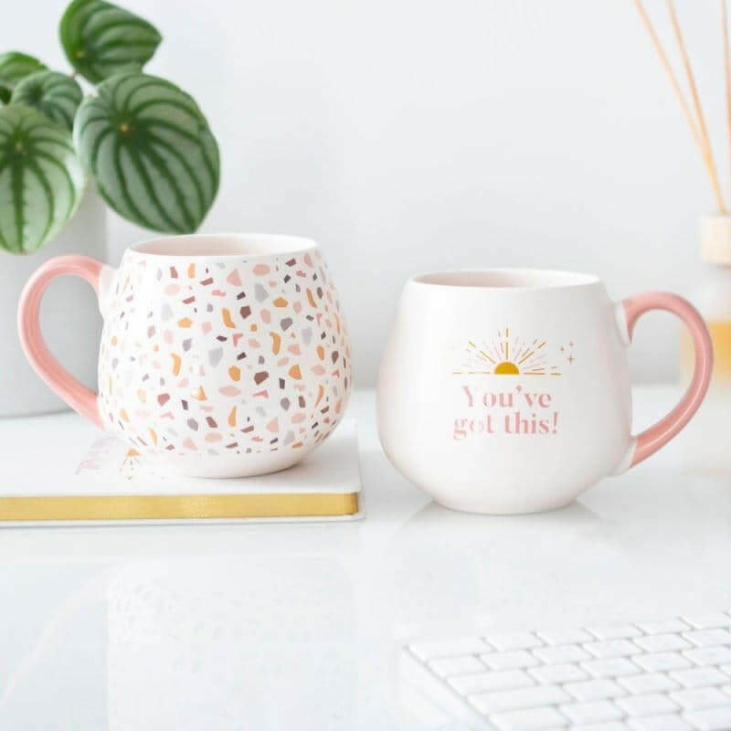 The Fashion Gift Shop: Terrazzo Print Rounded Mug by Jones Home & Gifts, Mugs and Cups
