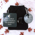 The Fashion Gift Shop: The Darkest Nights Black Obsidian Crescent Moon in a Bag by Spirit of equinox, Lucky Crystals